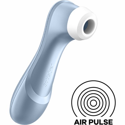 Dispositivo azul claro com ponta branca e texto AIR PULSE