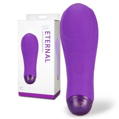 Vibrador roxo ULTRA ZONE ETERNAL com embalagem branca