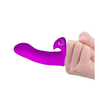Produto roxo de silicone com punho fechado em fundo branco