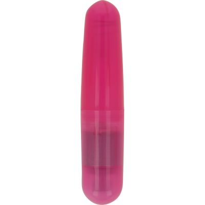 Vibrador pessoal rosado em plástico com seção translúcida