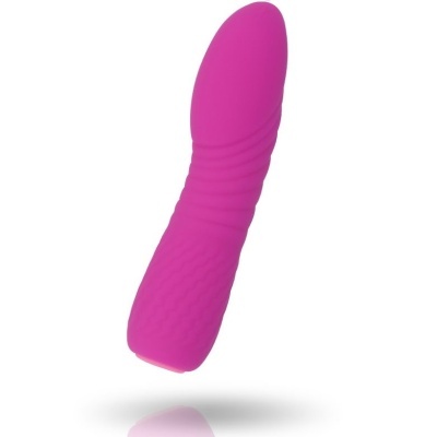 Vibrador de silicone rosa texturizado