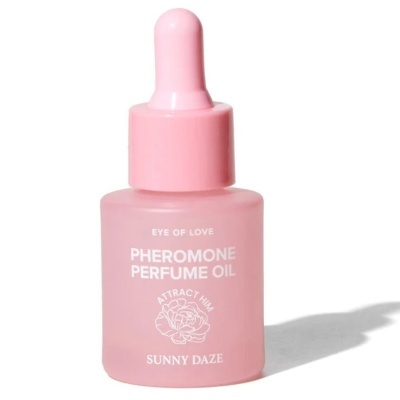 Frasco rosa fosco de óleo perfumado com feromonas