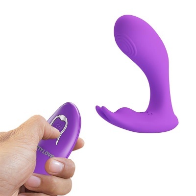 Vibrador roxo com controlo remoto