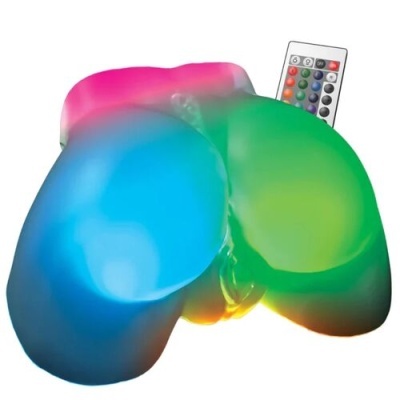 Figura decorativa colorida com LED e comando remoto