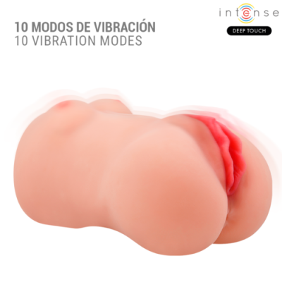Brinquedo sexual silicone com 10 modos de vibração, cor bege e rosa