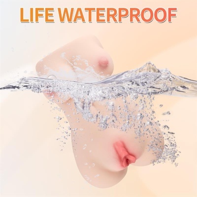 Produto silicone sensual pele resistente à água com texto LIFE WATERPROOF