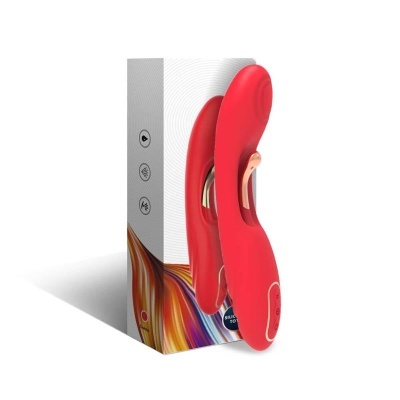 Vibrador vermelho com embalagem colorida