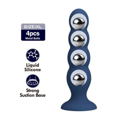 Produto azul de silicone com bolas metálicas e base de sucção forte