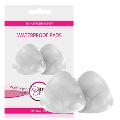 Pads impermeáveis transparentes e macios em embalagem branca e rosa