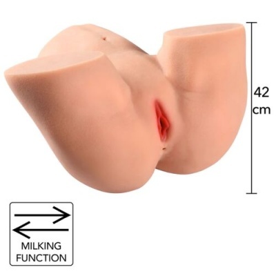 Simulador de parte inferior do corpo humano em silicone com função de ordenha
