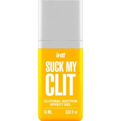 Frasco amarelo com tampa branca de gel efeito sucção clitoriana da marca intt