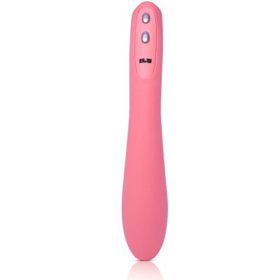 Vibrador cor-de-rosa com botões e texto ILY