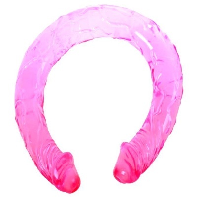 Anel duplo rosa translúcido com textura irregular