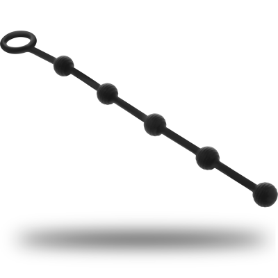 linha preta com esferas e anel contra fundo branco