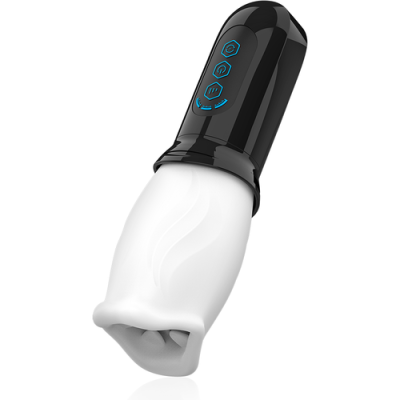 Dispositivo eletrônico com painel de controlo preto e parte inferior em silicone branco
