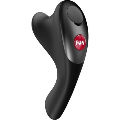 Dispositivo preto curvo com botão vermelho IFUN