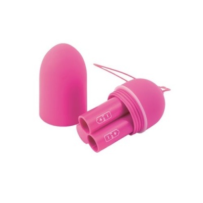 Capa protetora rosa oval com interior para guardar tubos