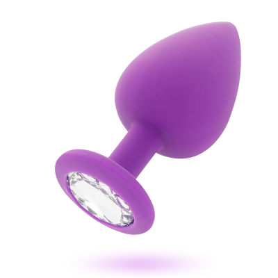Plug anal roxo com cristal na base