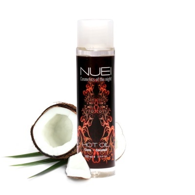 Frasco de óleo quente de coco NUEL com coco partido