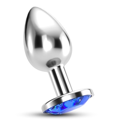Plug anal metálico com pedra azul