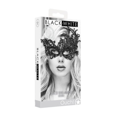 Embalagem de máscara de renda preta para olhos com modelo feminina
