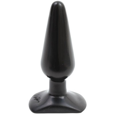 Plug anal preto cônico com base larga e assinatura RolyFen