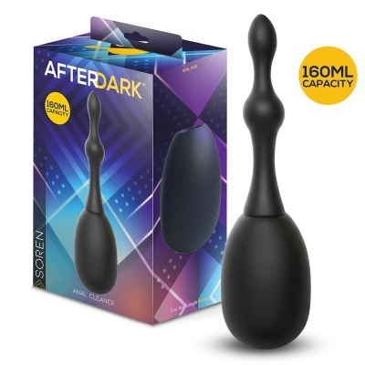 Limpeza anal preta com embalagem colorida Afterdark e capacidade 160ML
