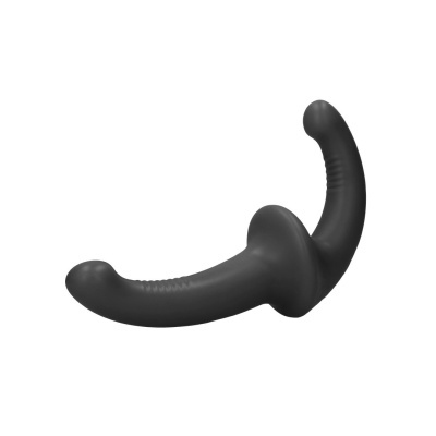 Objeto preto curvado de silicone com superfície lisa