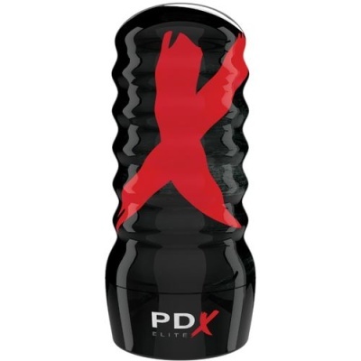 Produto preto com padrão ondulado e símbolo vermelho X com texto PDX ELITE