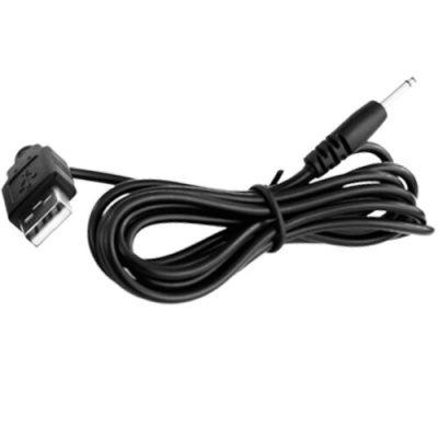 Cabo preto USB tipo A para conector cilíndrico de energia