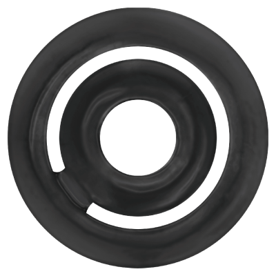 Mola espiral metálica preta vista de cima