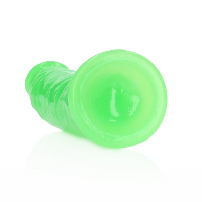 Objeto de silicone verde translúcido com textura enrugada