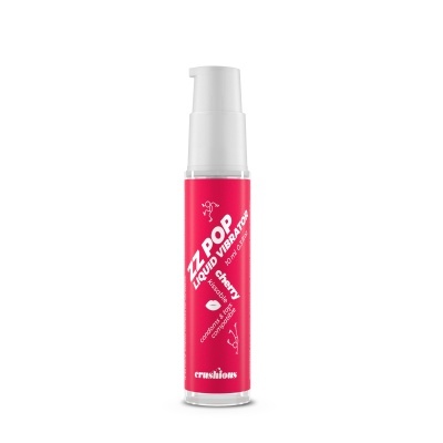 Frasco de líquido vibrador com doseador branco e rótulo vermelho
