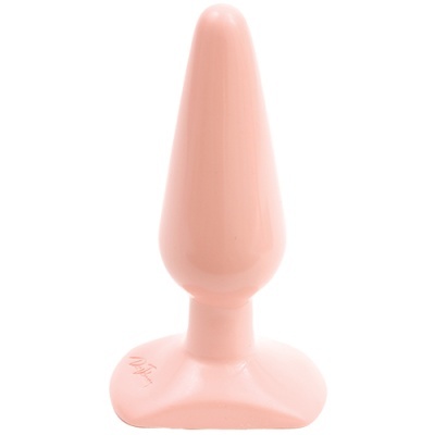 Plug anal rosa de silicone com base larga