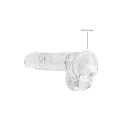Dildo transparente com ventosa na base