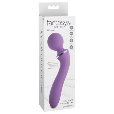 Embalagem com massageador roxo em silicone para uso pessoal feminino