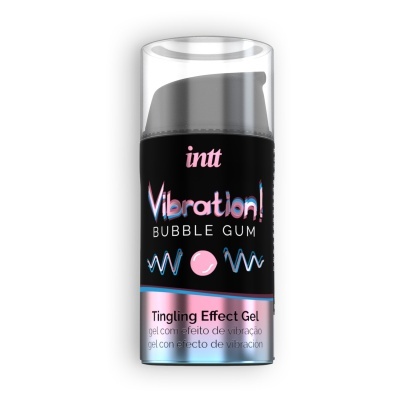 Frasco de gel Vibration! Bubble Gum da marca intt com tampa transparente
