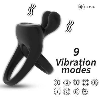 Anel vibratório preto com 9 modos de vibração e baixo ruído