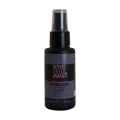 Frasco spray preto XXL para homens com rótulo cinzento e preto