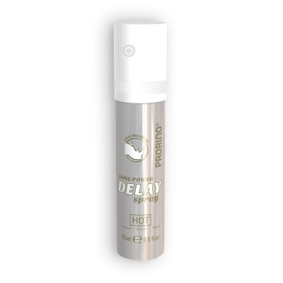 Frasco de spray prateado com tampa branca e texto promocional