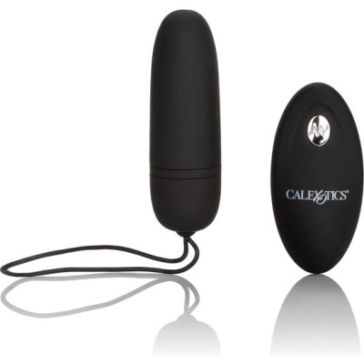 Conjunto de bastão vibrador preto com comando remoto e marca CALEXOTICS
