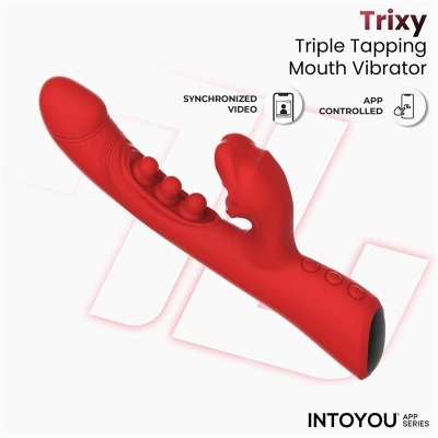 Vibrador vermelho Trixy com app control e vídeo sincronizado