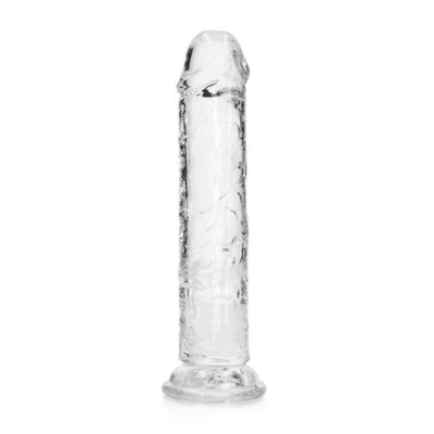 Dildo de vidro transparente com base larga