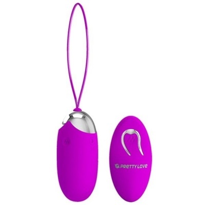 Vibrador remoto e comando rosa fuchsia com texto PRETTY LOVE