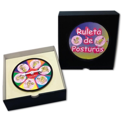 Jogo Ruleta de Posturas com roleta ilustrada dentro de caixa preta