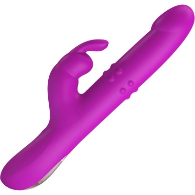 Vibrador roxo com botões e formato anatómico