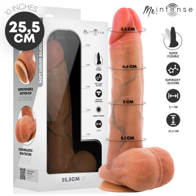 Dildo ultrarrealista de silicone líquido macio com ventosa em caixa branca
