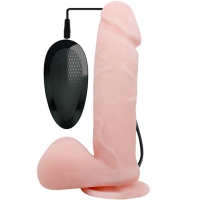 Vibrador realista com comando preto e base ventosa