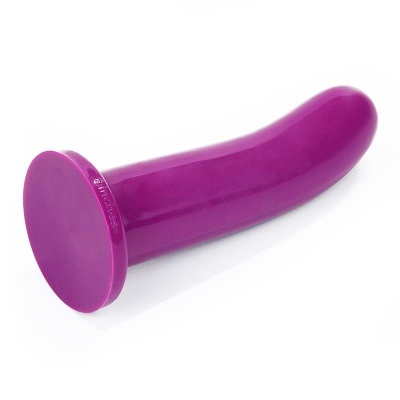 Produto roxo cilíndrico de silicone com base circular larga