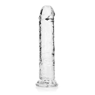 Dildo transparente em vidro com base larga